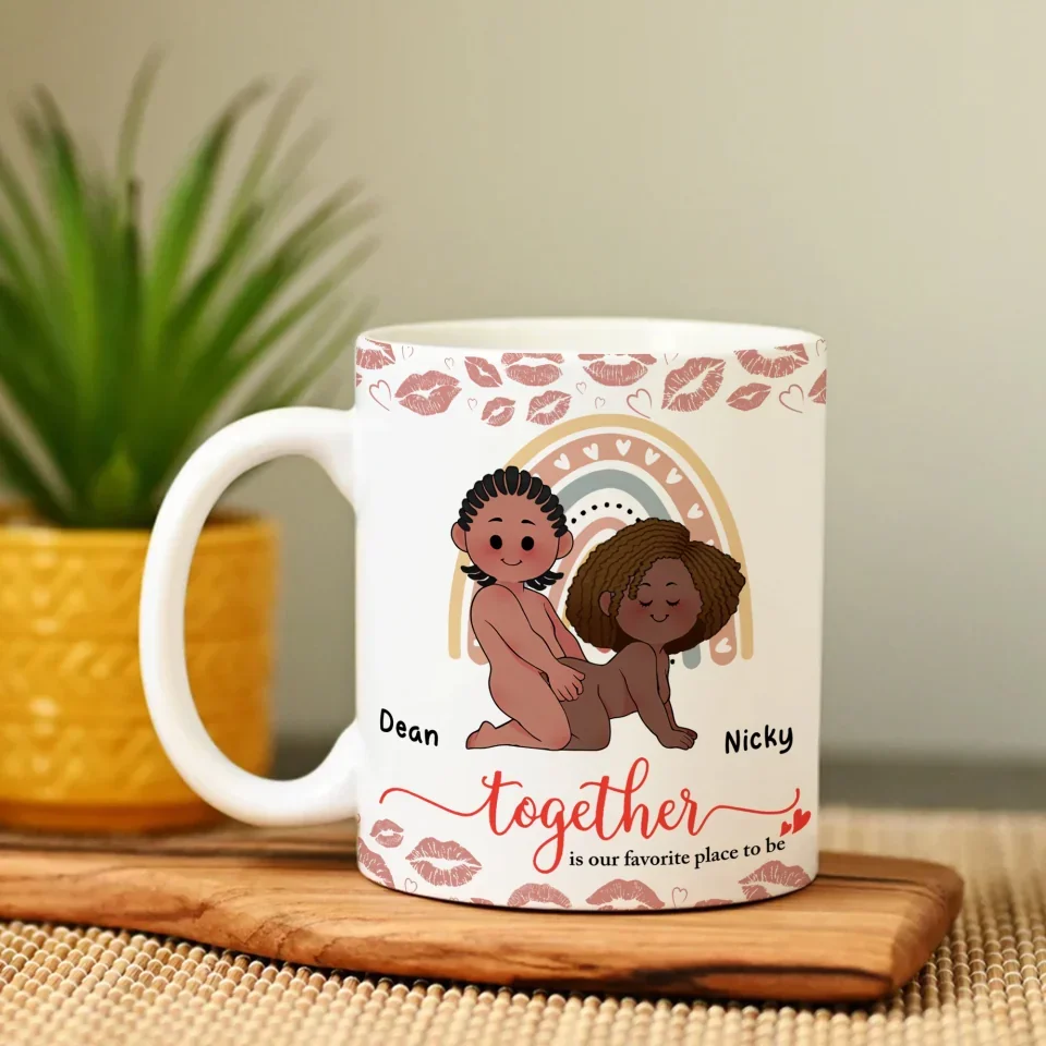 Personalized Valentine Gifts - Together Is Our Favorite Place To Be - 11oz White Accent Mug - Gift For Couple - Image 5