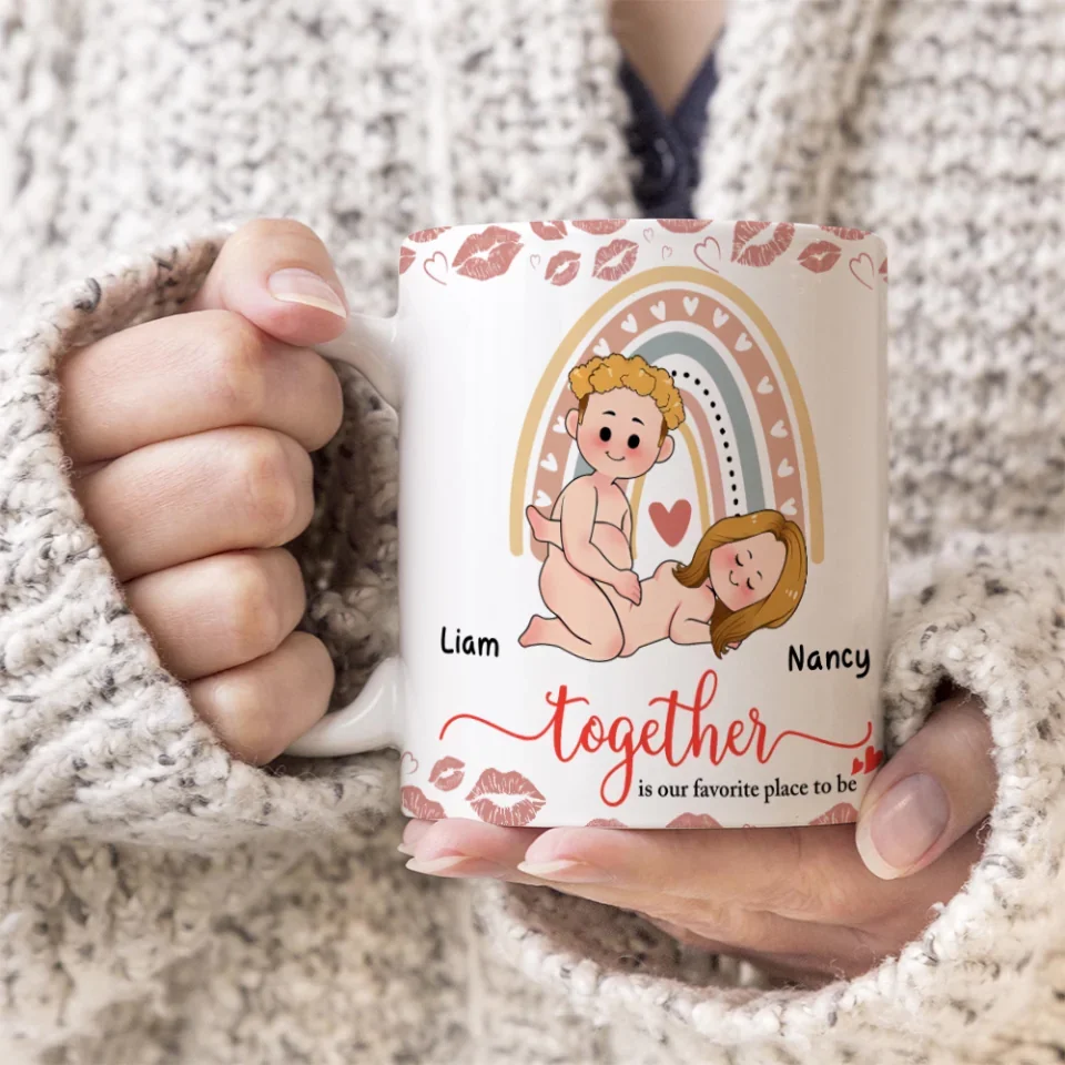 Personalized Valentine Gifts - Together Is Our Favorite Place To Be - 11oz White Accent Mug - Gift For Couple - Image 6