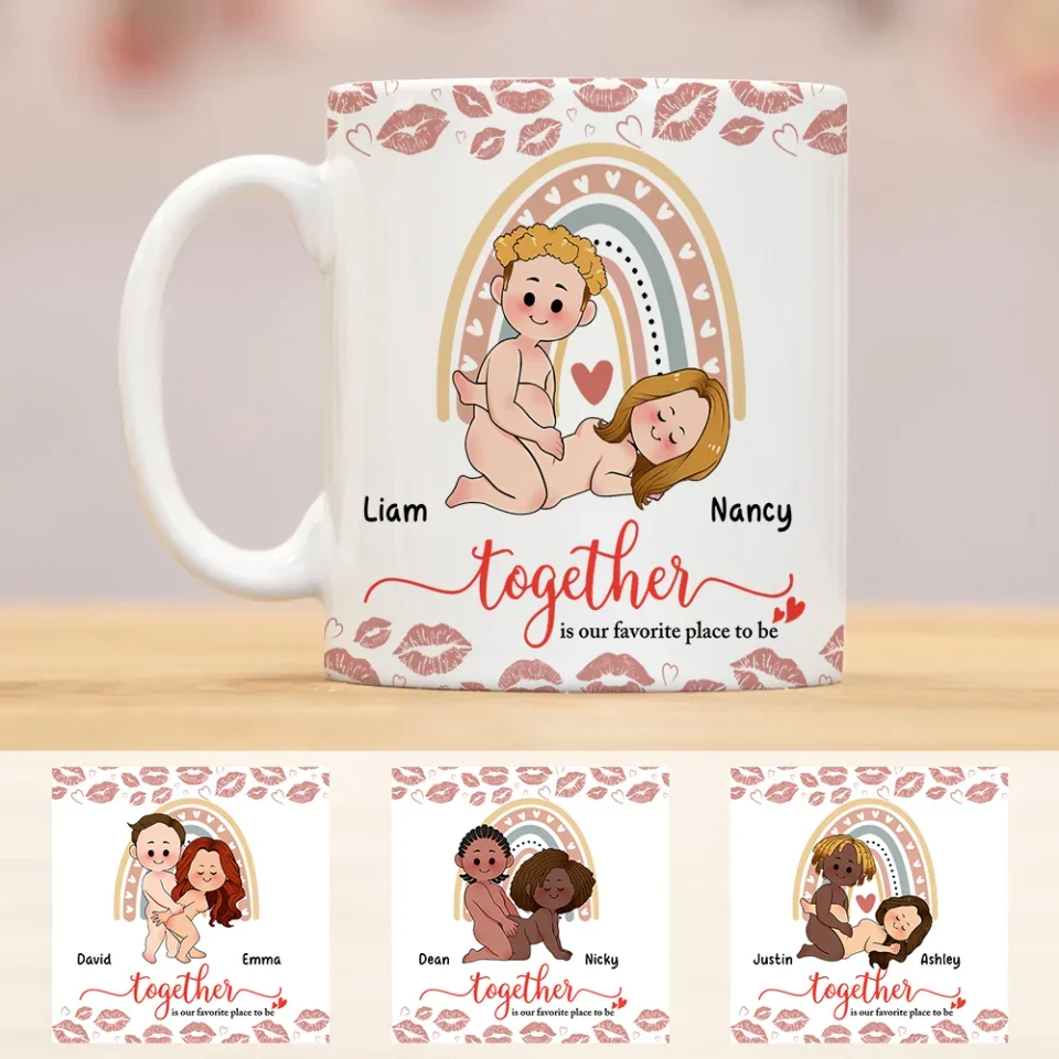 Personalized Valentine Gifts - Together Is Our Favorite Place To Be - 11oz White Accent Mug - Gift For Couple - Image 7