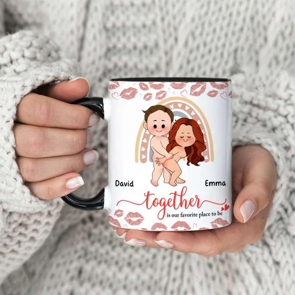 Personalized Valentine Gifts - Together Is Our Favorite Place To Be - 11oz White Accent Mug - Gift For Couple - Image 9