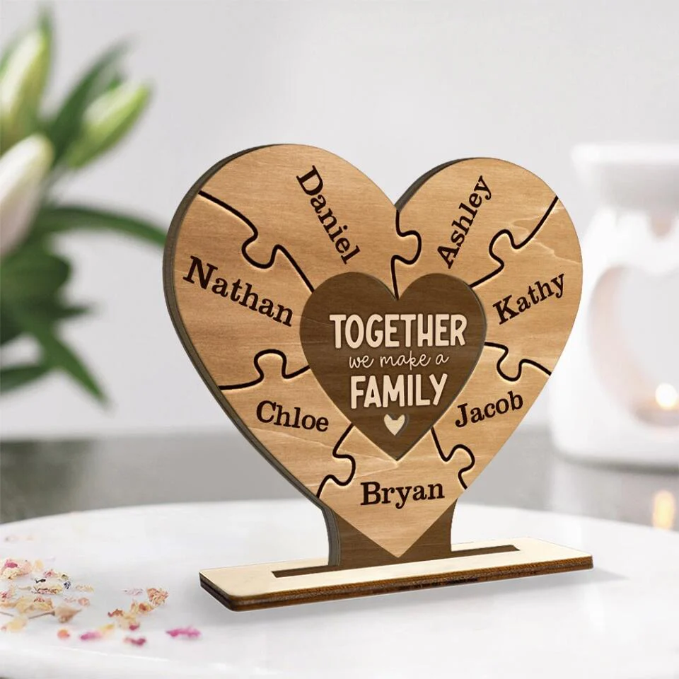 Together We Make A Family - Housewarming Gifts - Custom Wooden Plaque - Gift For Parents - Image 5