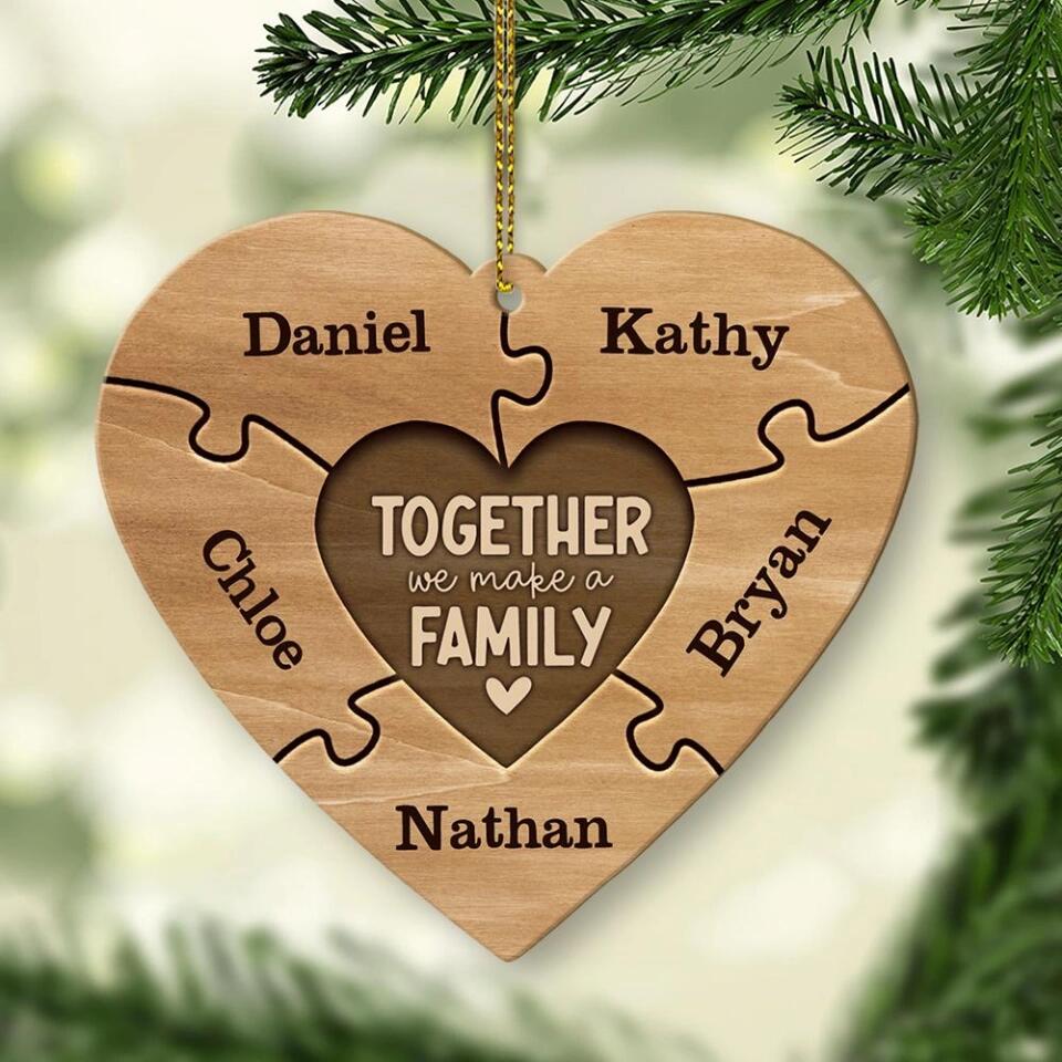 Together we make a Family - Personalized Ornament for Christmas Tree - Meaningful Gift for Christmas - Image 4