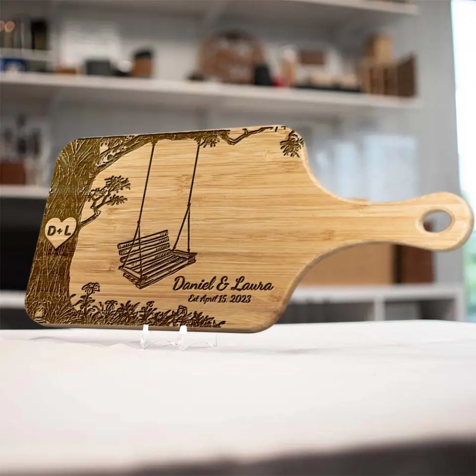 Tree River And Couple Name Letter - Housewarming Gift - Custom Wooden Cutting Board - Anniversary Gift For Couples - Image 5