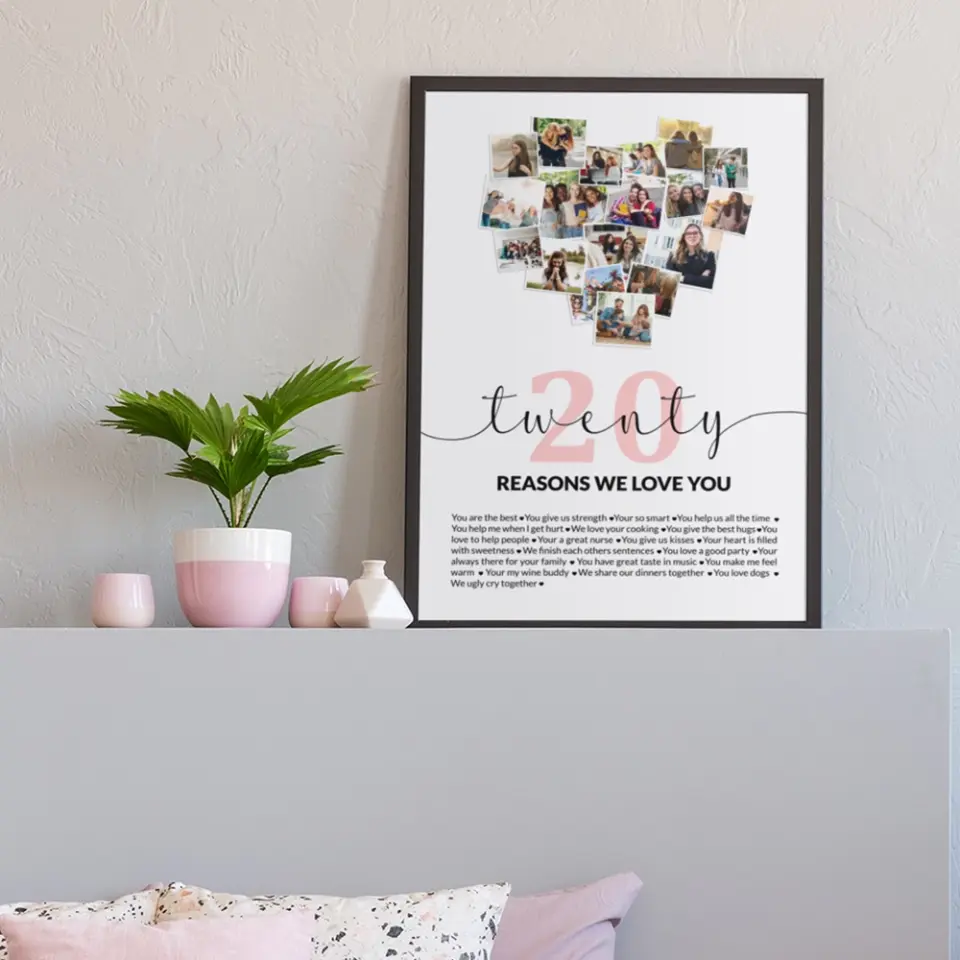 Twenty Reasons We Love You Upload Photo Canvas and Poster - Image 13