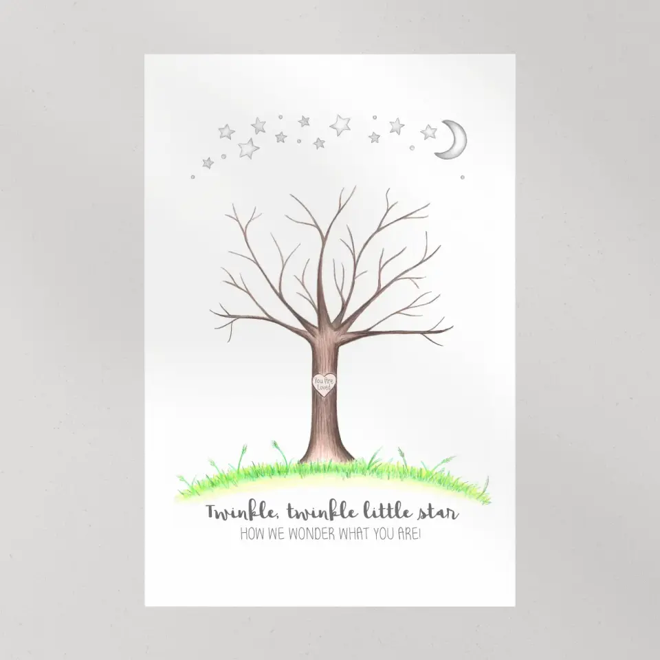 Twinkle Twinkle Little Star Fingerprint Canvas Poster Gender Reveal Gifts - Image 11