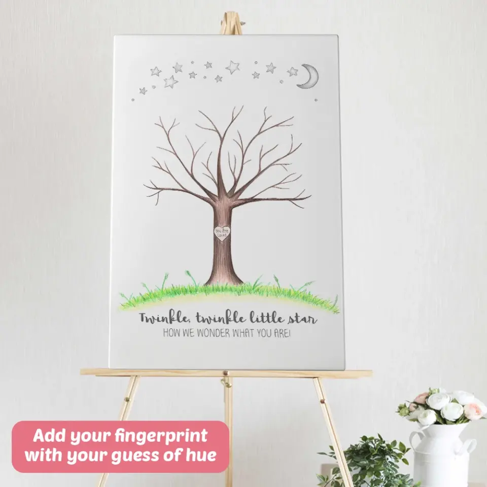 Twinkle Twinkle Little Star Fingerprint Canvas Poster Gender Reveal Gifts - Image 18