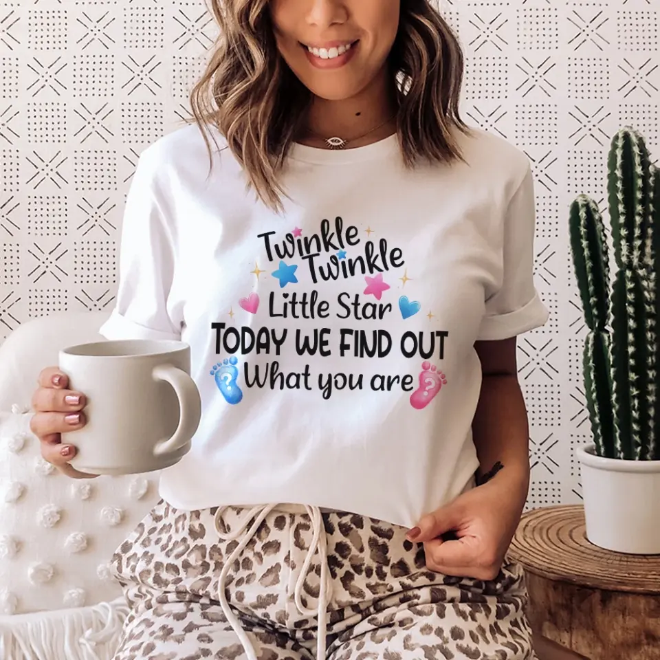 Twinkle Twinkle Little Star Gender Reveal Shirt - Gender Reveal Gift - Party Shirts for Men, Woman - Unisex Tee - Image 3