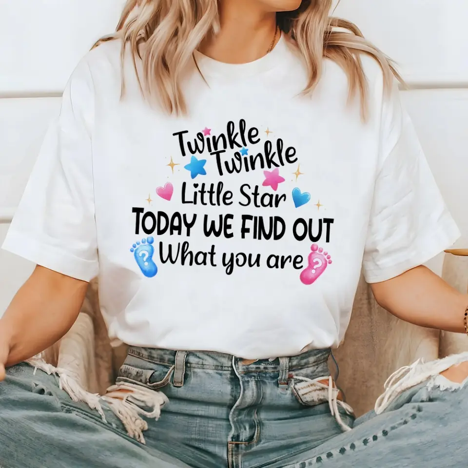 Twinkle Twinkle Little Star Gender Reveal Shirt - Gender Reveal Gift - Party Shirts for Men, Woman - Unisex Tee - Image 6