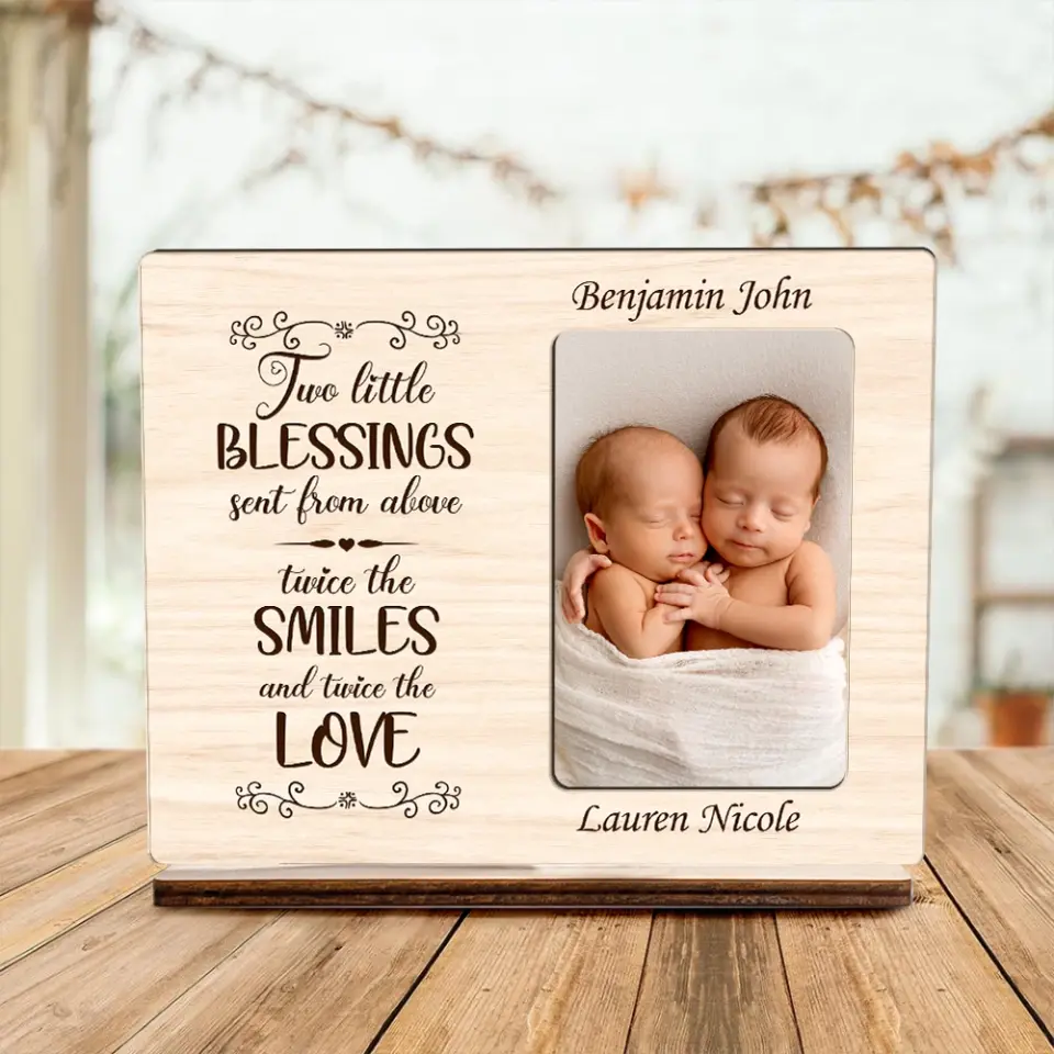 Two Little Blessings Custom Wooden Plaque - Image 4