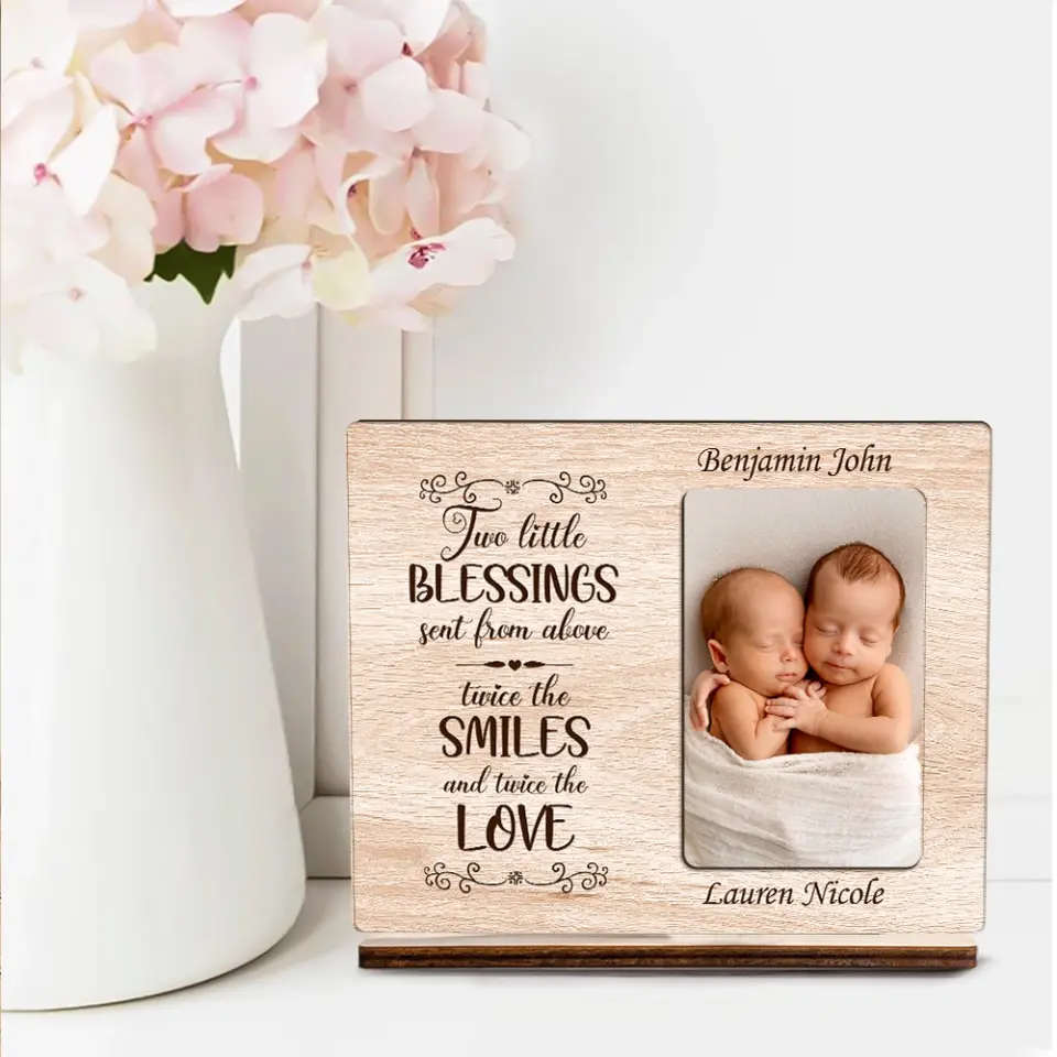 Two Little Blessings Custom Wooden Plaque - Image 5