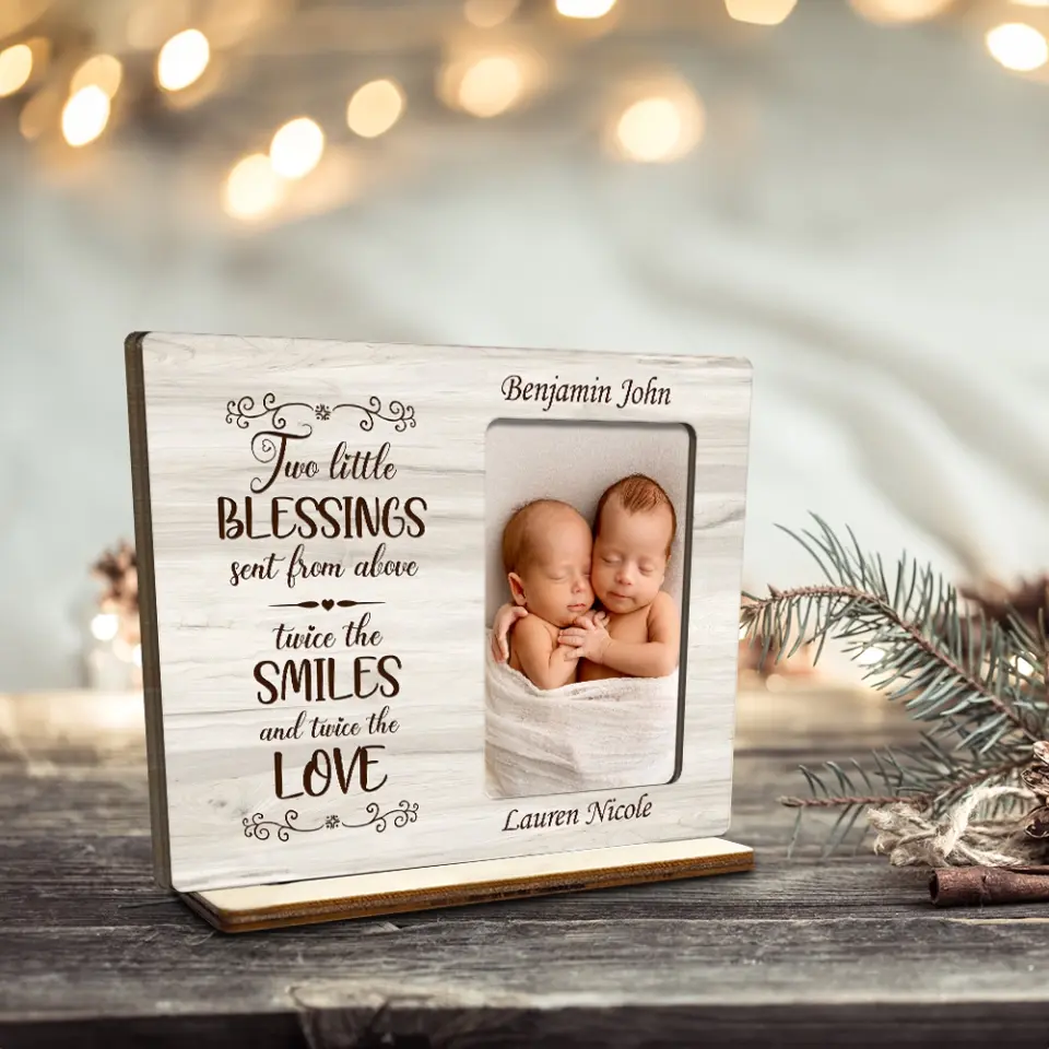 Two Little Blessings Custom Wooden Plaque - Image 6