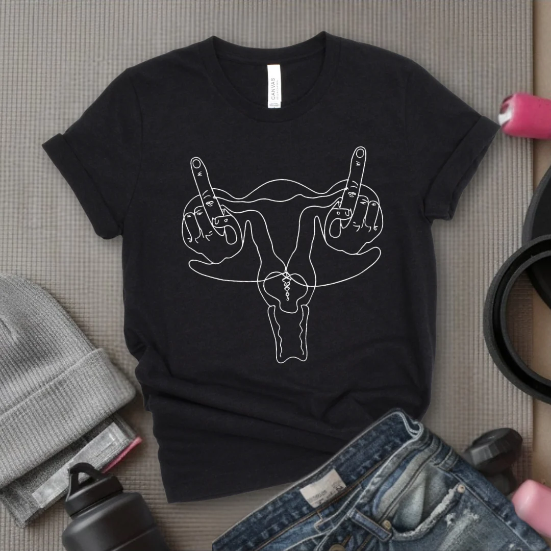 Uterus Pro Choice Feminist - Girl Power Inspirational T-Shirt - Women Empowerment Tee - Gift for Her - Bella Canvas 3001 - Image 2