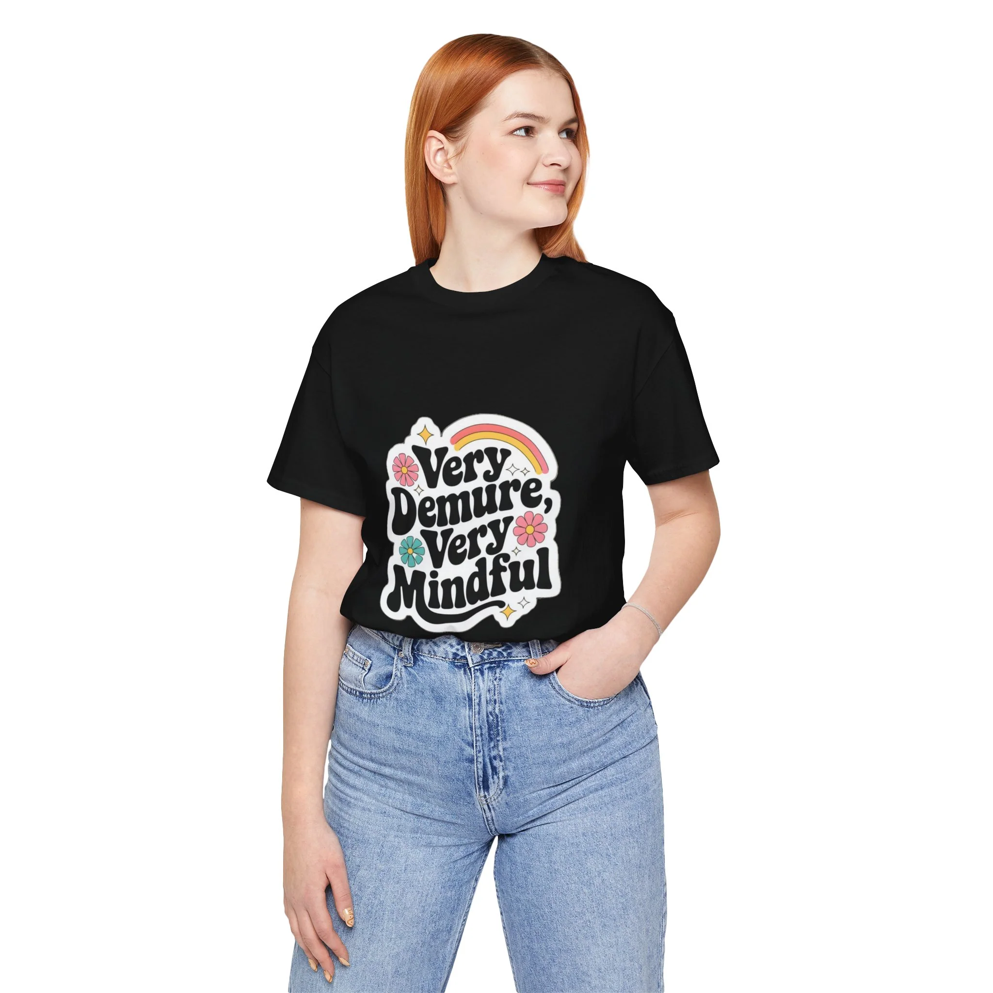 Very Demure Very Mindful - Women Groovy Style T-shirt - Funny Saying - Unisex Jersey Short Sleeve Shirt - Bella Canvas 3001 - Image 8
