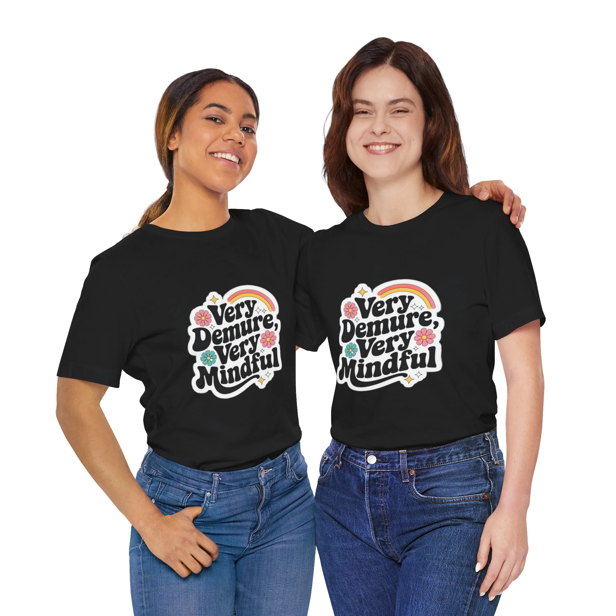 Very Demure Very Mindful - Women Groovy Style T-shirt - Funny Saying - Unisex Jersey Short Sleeve Shirt - Bella Canvas 3001 - Image 9
