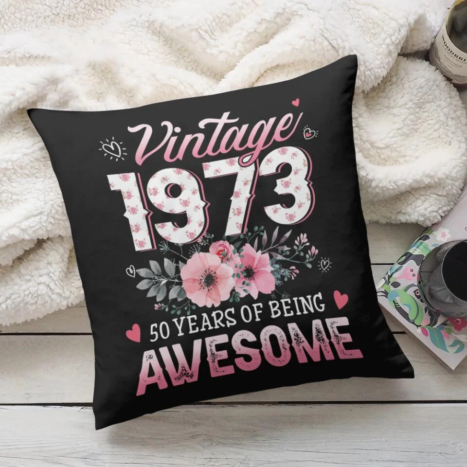 Vintage 2010, 13 Years Of Being Awesome Pillow - Birthday Gift For Her - Image 7