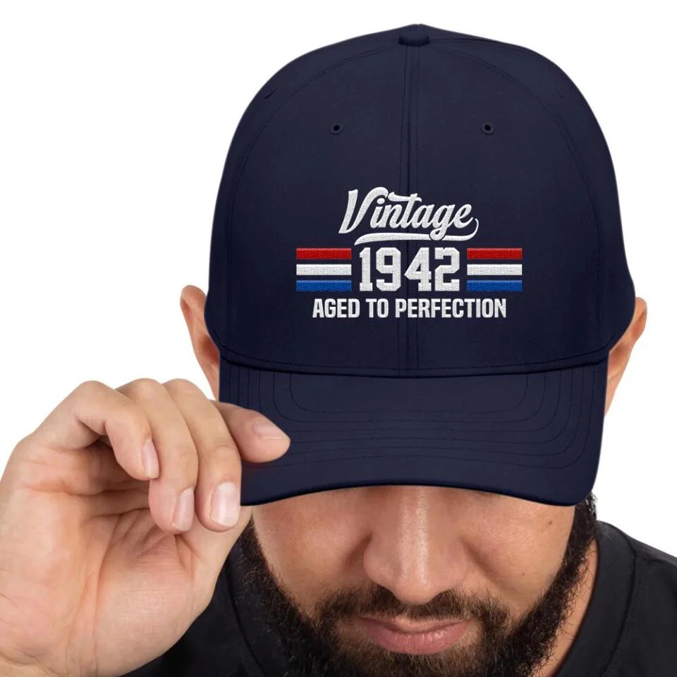 America Flag - Aged To Perfection Twill Cap - Best Birthday Gift for Men - Image 10