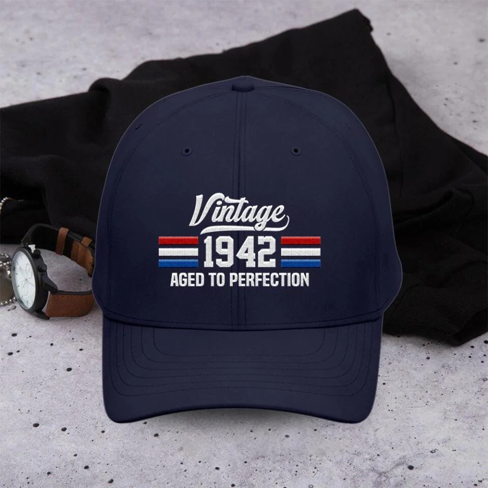America Flag - Aged To Perfection Twill Cap - Best Birthday Gift for Men - Image 11