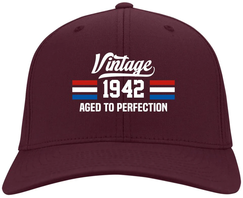 America Flag - Aged To Perfection Twill Cap - Best Birthday Gift for Men - Image 5