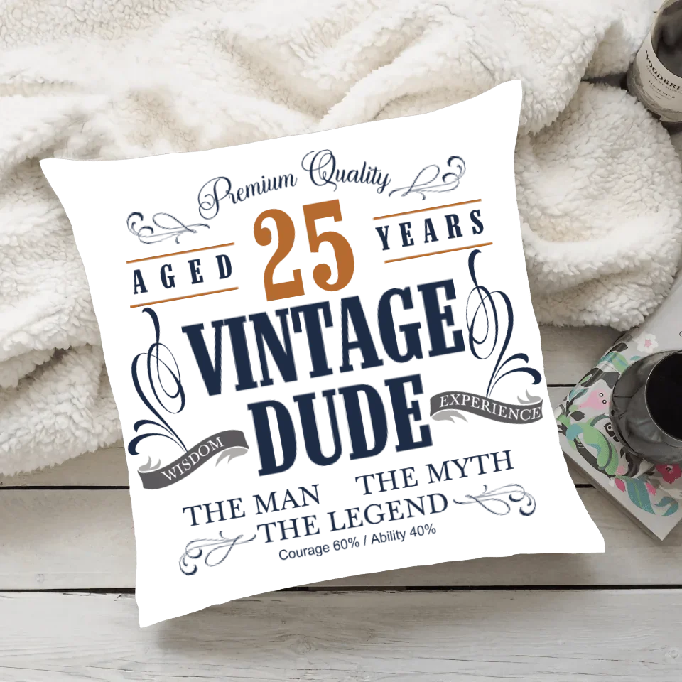 Vintage Dude The Man The Myth The Legend Custom Pillow Gift For Him - Image 2
