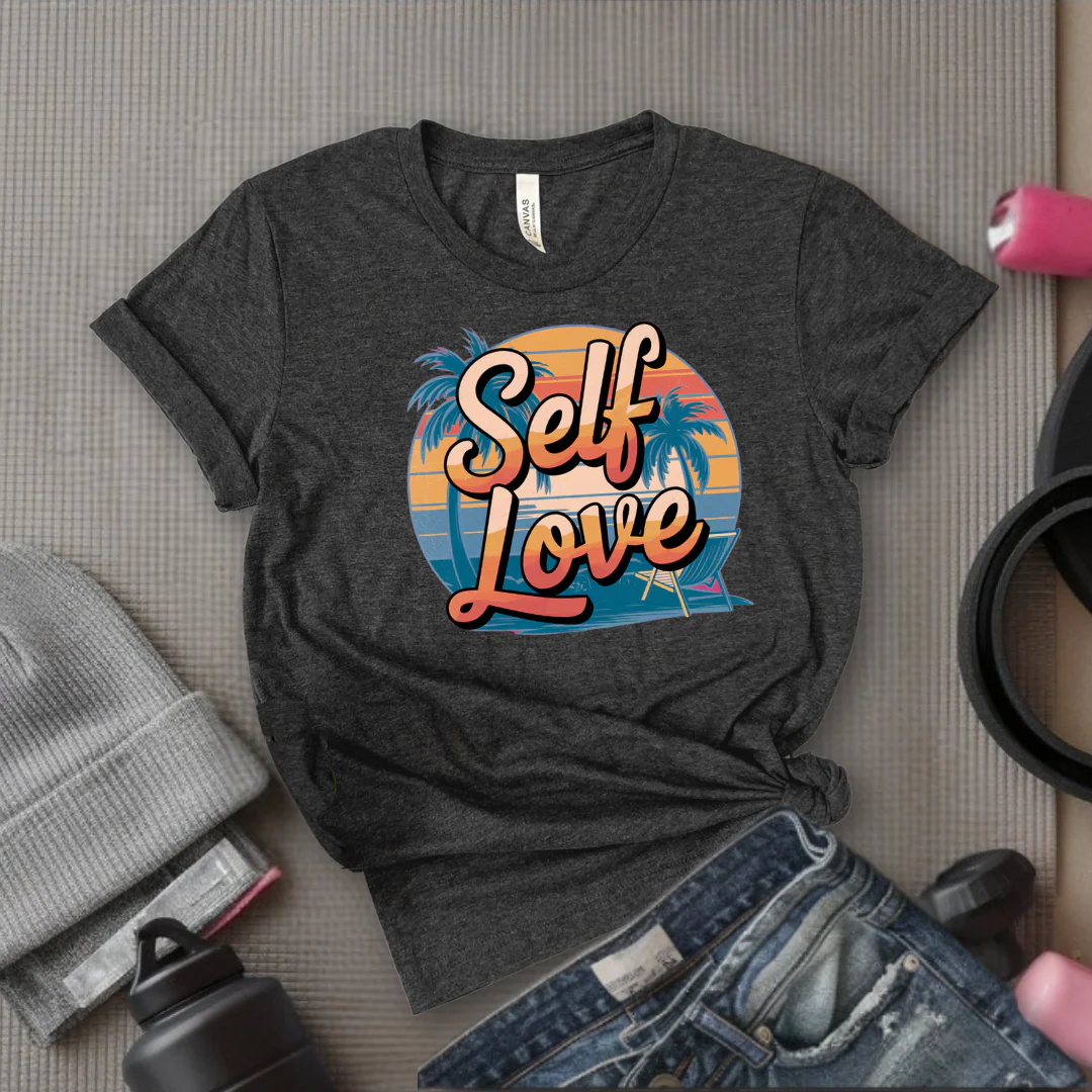 Vintage Self Love Beach Vibes T-shirt - Unisex Jersey Short Sleeve Shirt - Gift for Yourself - Bella Canvas 3001 - Image 3