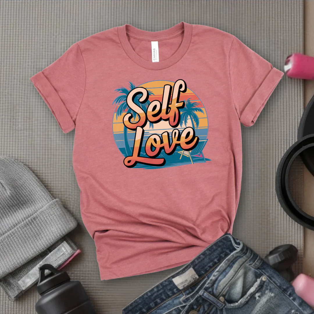 Vintage Self Love Beach Vibes T-shirt - Unisex Jersey Short Sleeve Shirt - Gift for Yourself - Bella Canvas 3001 - Image 5