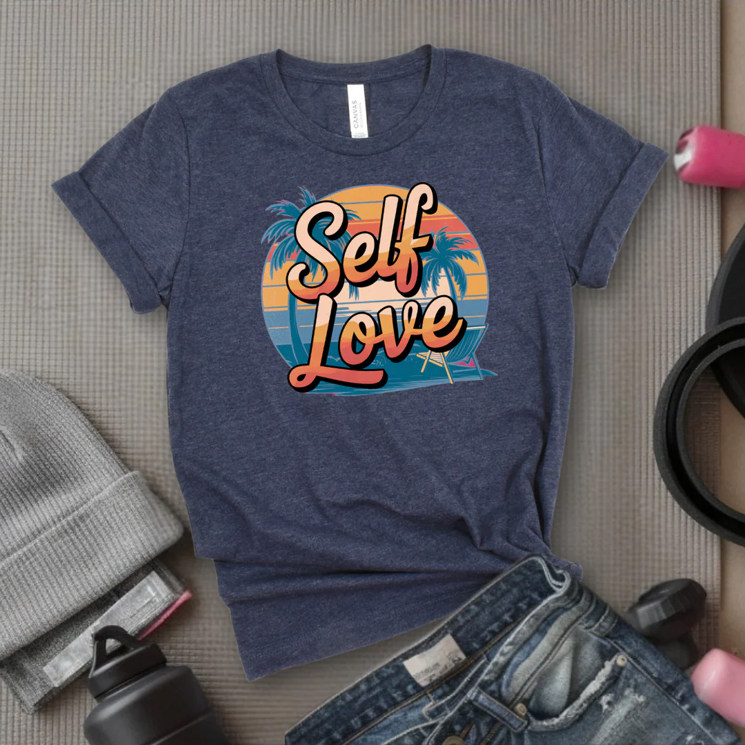 Vintage Self Love Beach Vibes T-shirt - Unisex Jersey Short Sleeve Shirt - Gift for Yourself - Bella Canvas 3001 - Image 6
