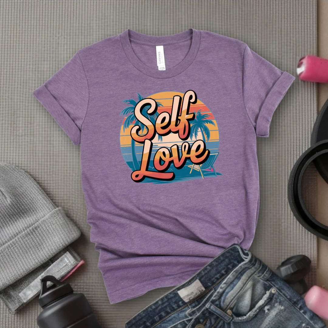 Vintage Self Love Beach Vibes T-shirt - Unisex Jersey Short Sleeve Shirt - Gift for Yourself - Bella Canvas 3001 - Image 8