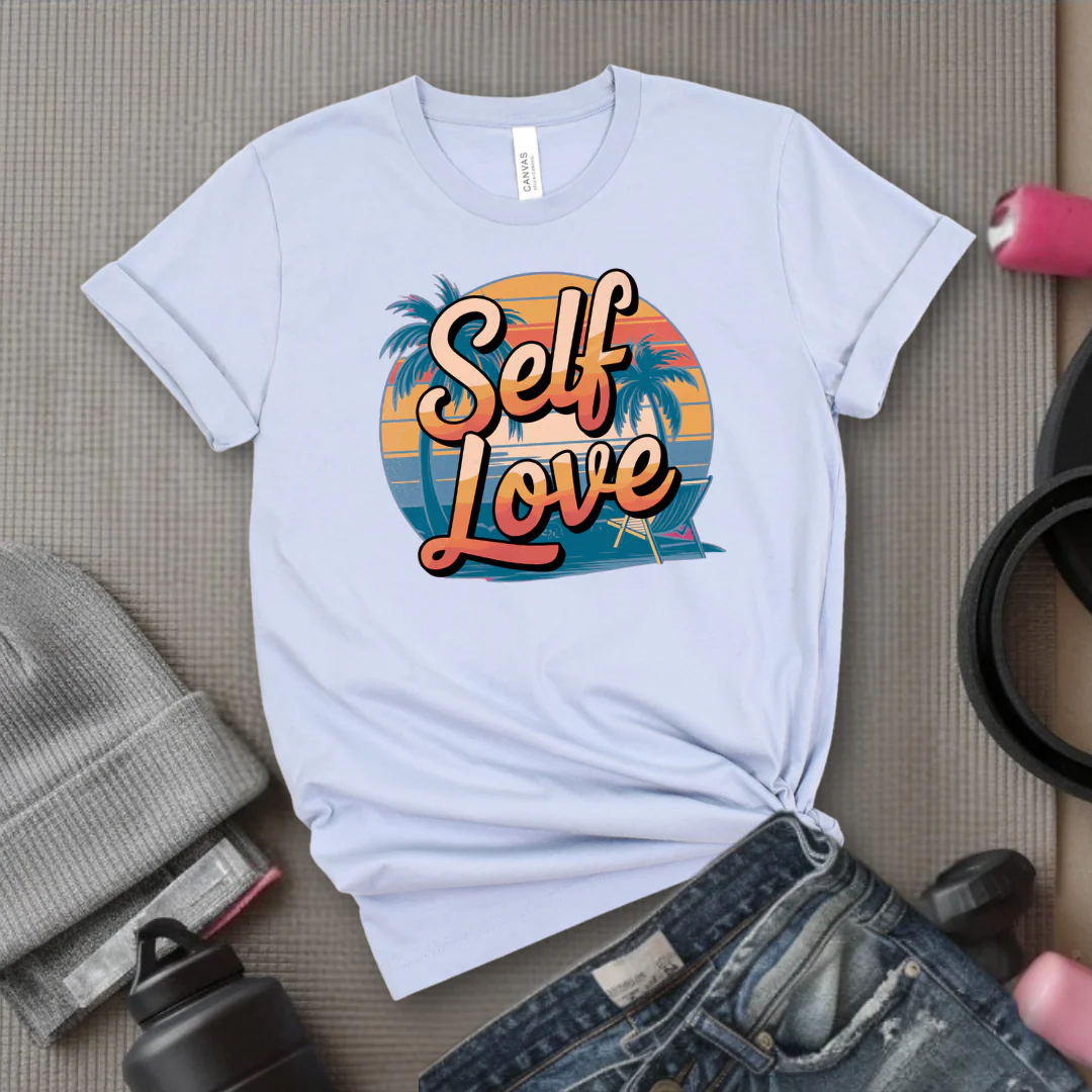 Vintage Self Love Beach Vibes T-shirt - Unisex Jersey Short Sleeve Shirt - Gift for Yourself - Bella Canvas 3001 - Image 9