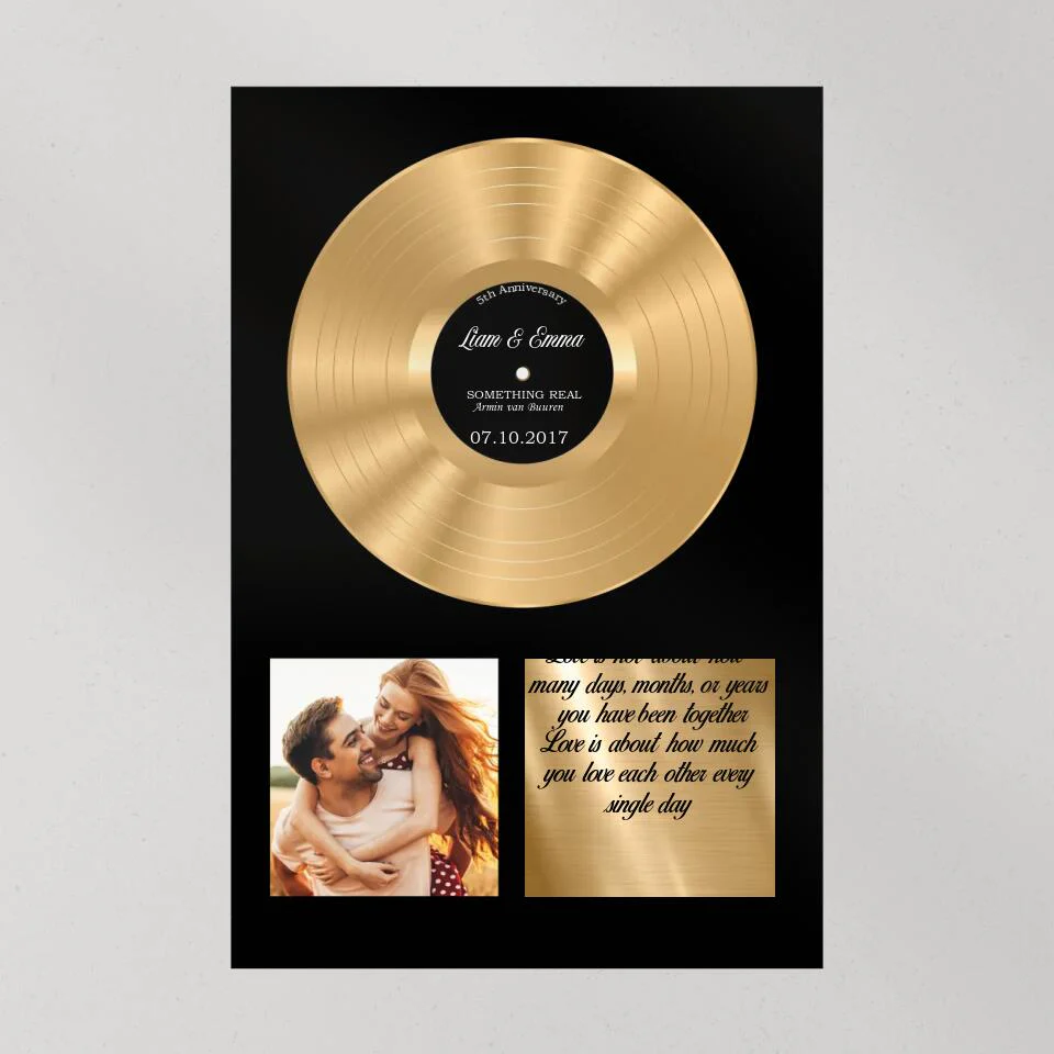 Vinyl Love Song Custom Canvas Poster Anniversary Gift For Couples - Image 6