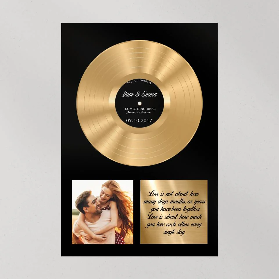Vinyl Love Song Custom Canvas Poster Anniversary Gift For Couples - Image 7