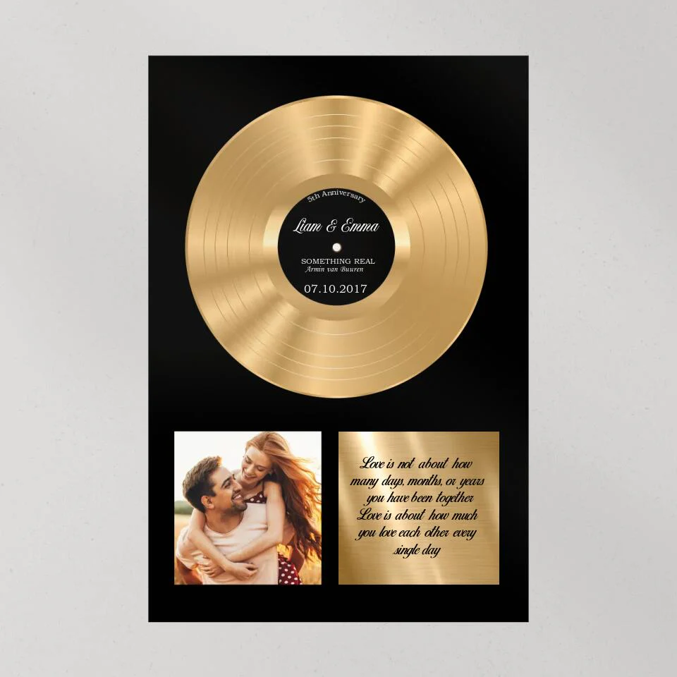 Vinyl Love Song Custom Canvas Poster Anniversary Gift For Couples - Image 8
