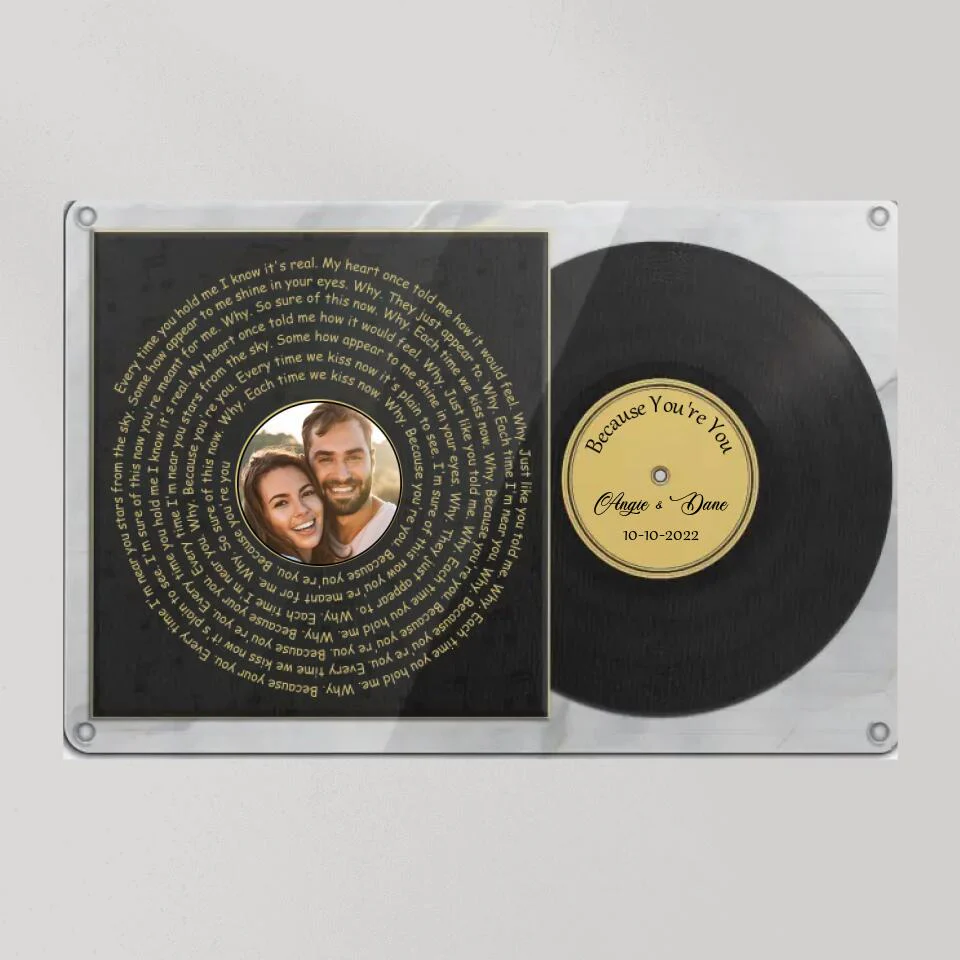 Vinyl Record With Favorite Song Lyrics Custom Canvas Poster Anniversary Gift For Couples - Image 8