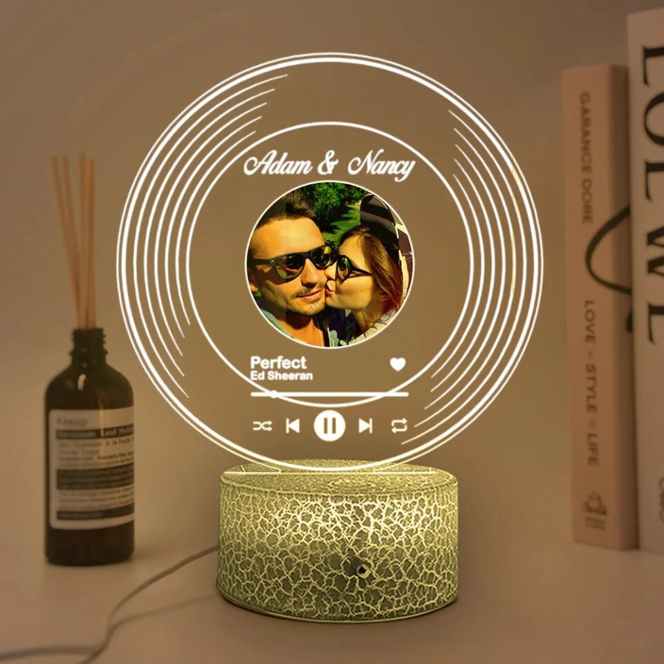 Vinyl Song Customized 3D Printed Night Light Anniversary Gift - Image 4