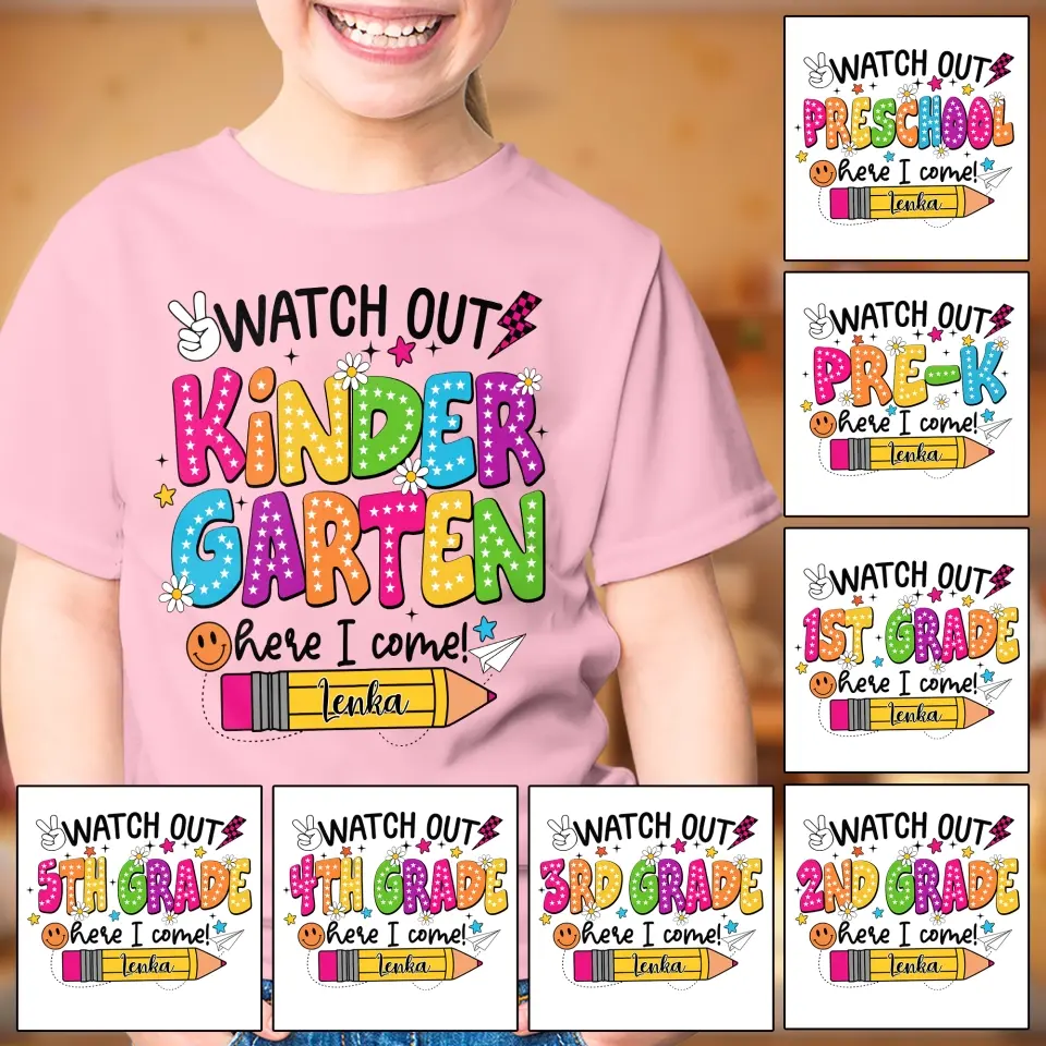 Watch Out Here I Come - Youth T-shirt - Back To School Gift - Image 3