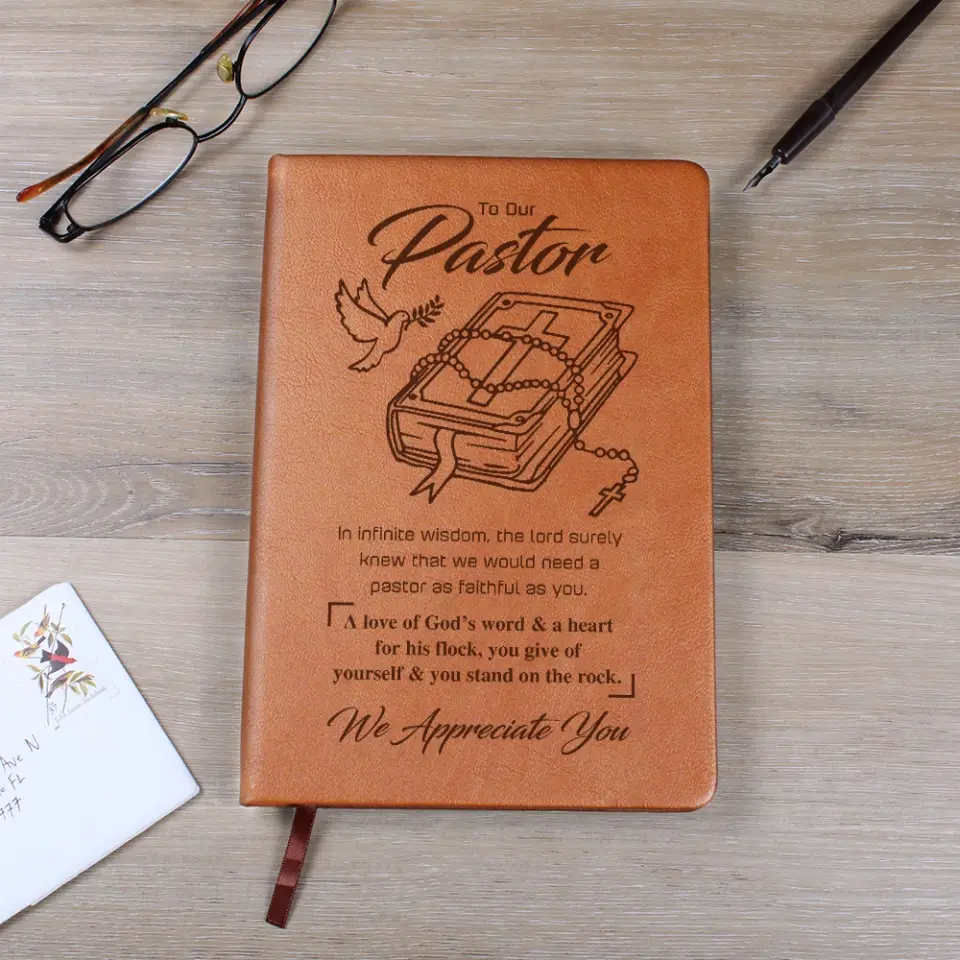 We Appreciate Our Pastor - Personalized Graphic Leather Journal - Pastor Gift - Image 5
