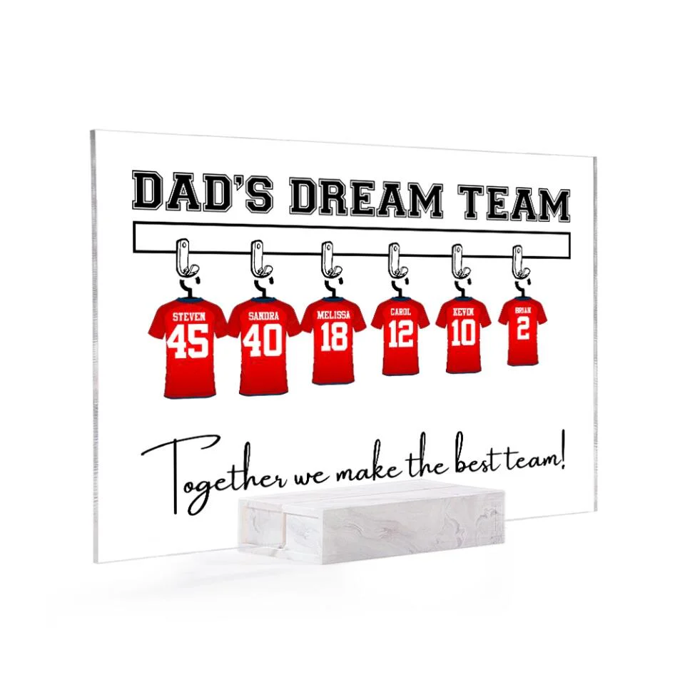 We're A Dream Team Together We Make The Best Team Soccer Personalized Acrylic Plaque - Image 3