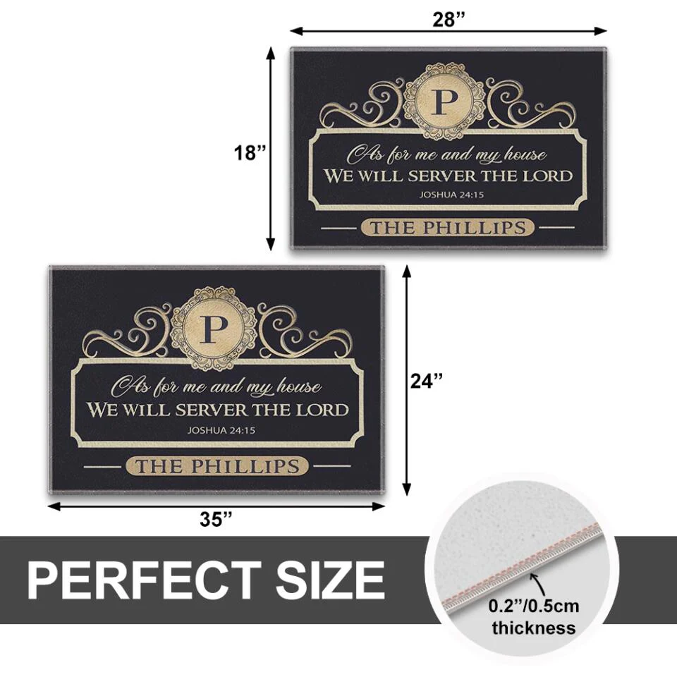 Ask for Me and My House We Will Server The Lord Personalized Doormat - Image 3