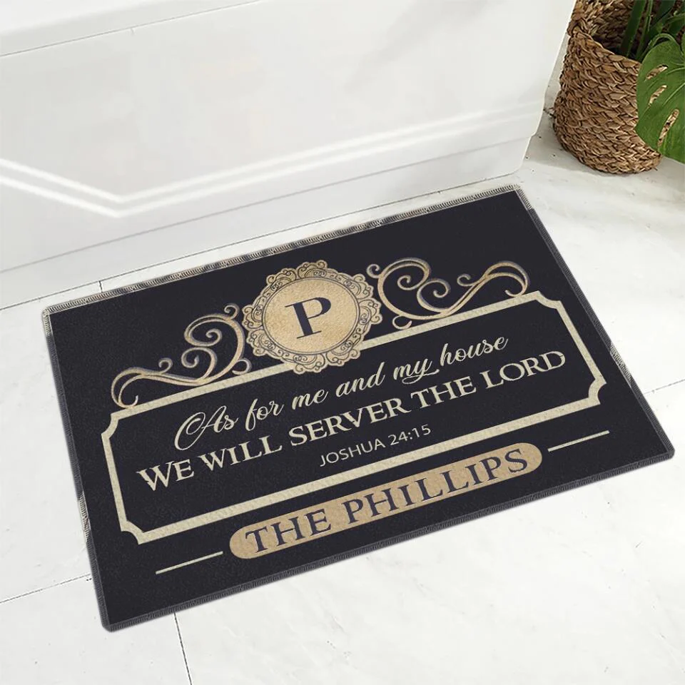 Ask for Me and My House We Will Server The Lord Personalized Doormat - Image 4