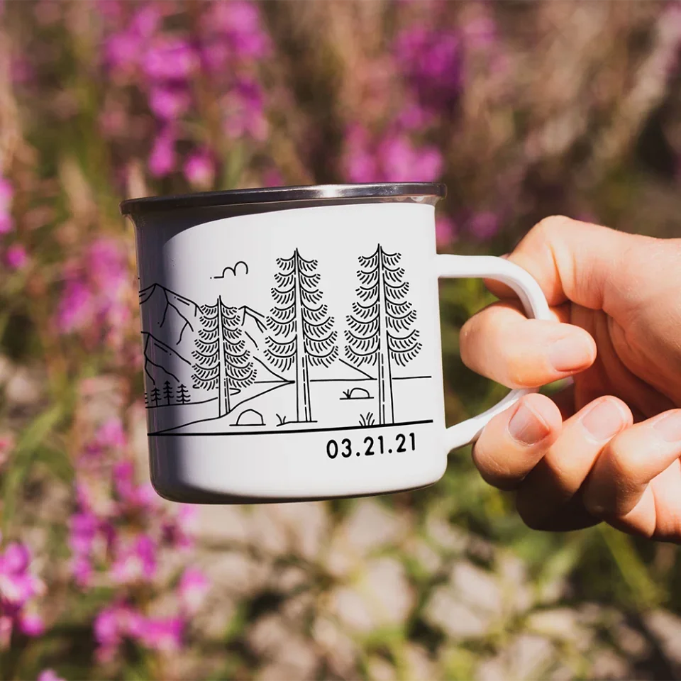 Wedding Gift For Gay Couple - Personalized Enamel Mug - Gift For LGBT Couple - Image 8