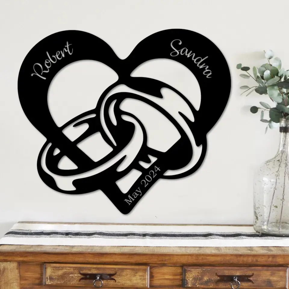 Wedding Gift - Personalized Cut Metal Sign - Image 5