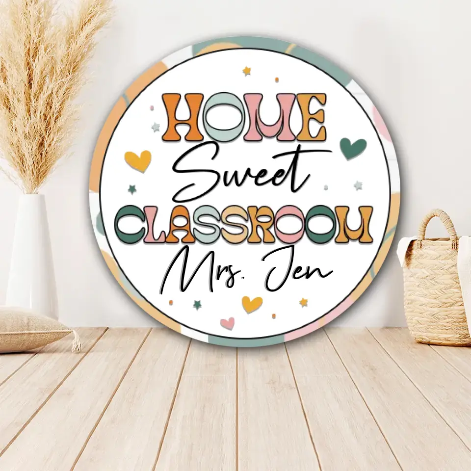 Welcome To Teacher's Classroom - Personalized Round Wooden Sign - Best Gift For Teacher Professor Mentor - Image 2