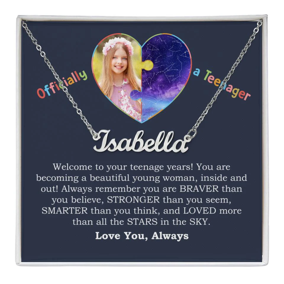 Officially a Teenager, Welcome to Your Teenager Years - Personalized Necklace - Gift for Girls, Daughter or Niece - Image 4