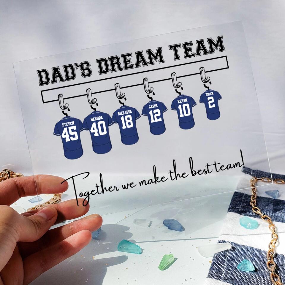 We're A Dream Team Together We Make The Best Team Baseball - Personalized Acrylic Plaque - Image 5