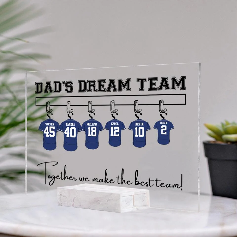 We're A Dream Team Together We Make The Best Team Baseball - Personalized Acrylic Plaque - Image 7