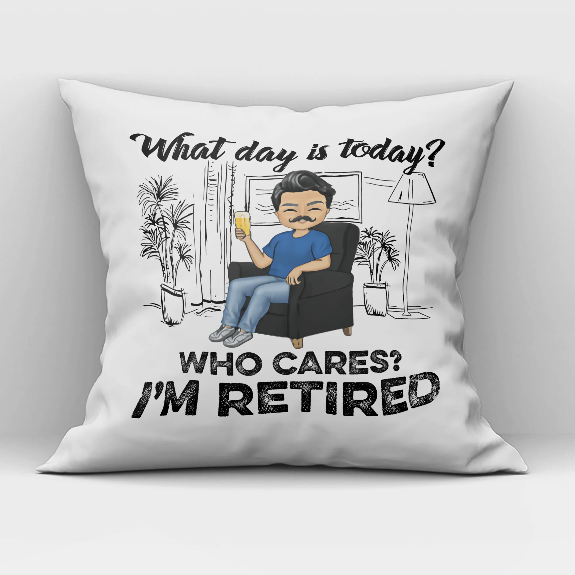 What Day Is Today I'm Retired Custom Pillow Retiremen Gift For Parents - Image 3