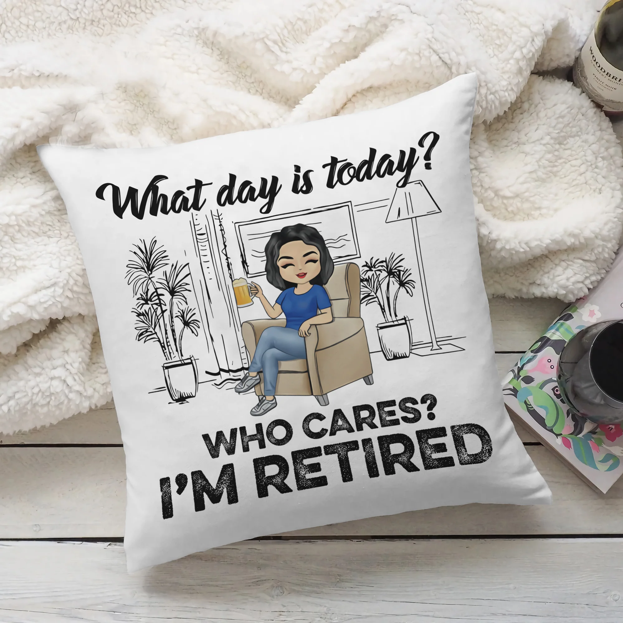 What Day Is Today I'm Retired Custom Pillow Retiremen Gift For Parents - Image 4