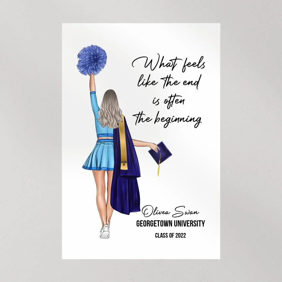 What Feels Like The End Is Often The Beginning - Custom Canvas Poster - Graduation Gift For Cheerleader - Image 8