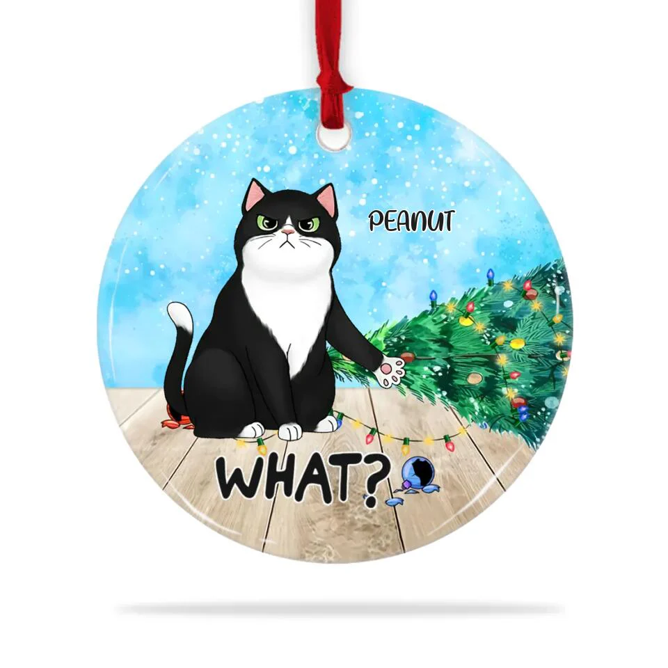What The Cat Christmas Tree - Personalized Cat Breed Ornament - Image 4