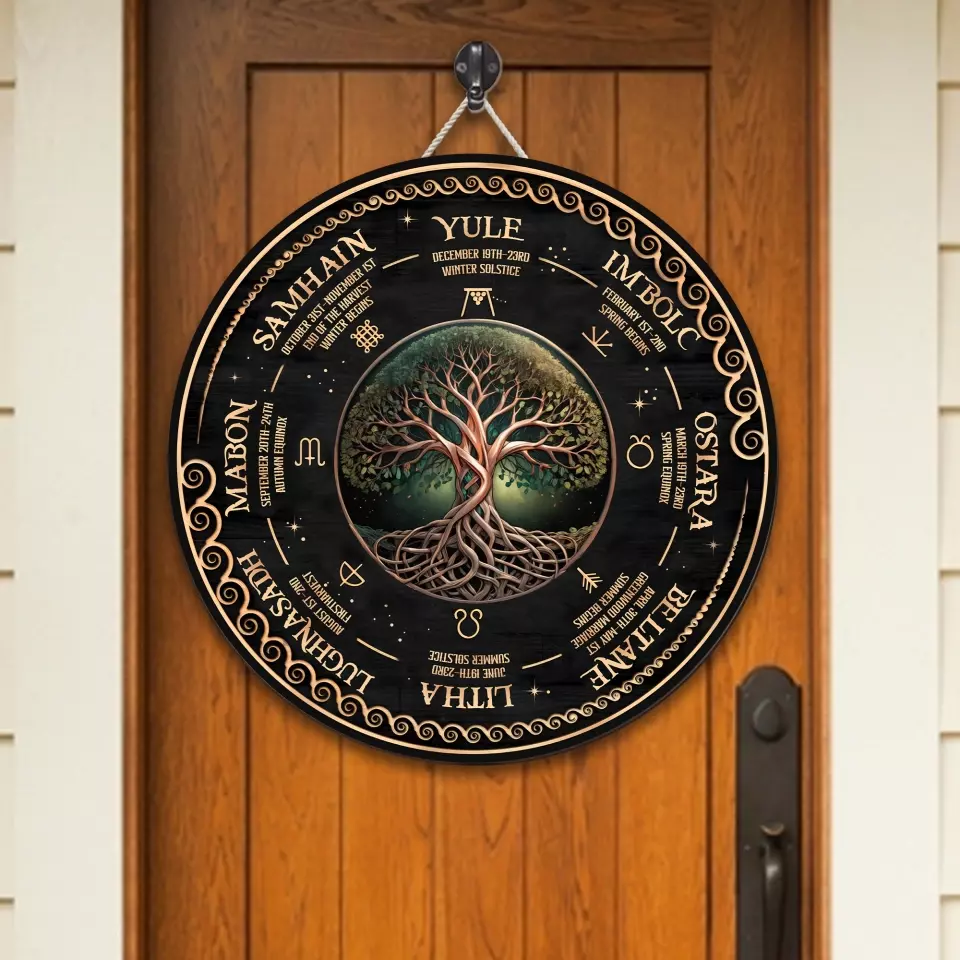 Wheel Year Tree of Life - Round Wooden Sign - For Witch Lovers - Image 5