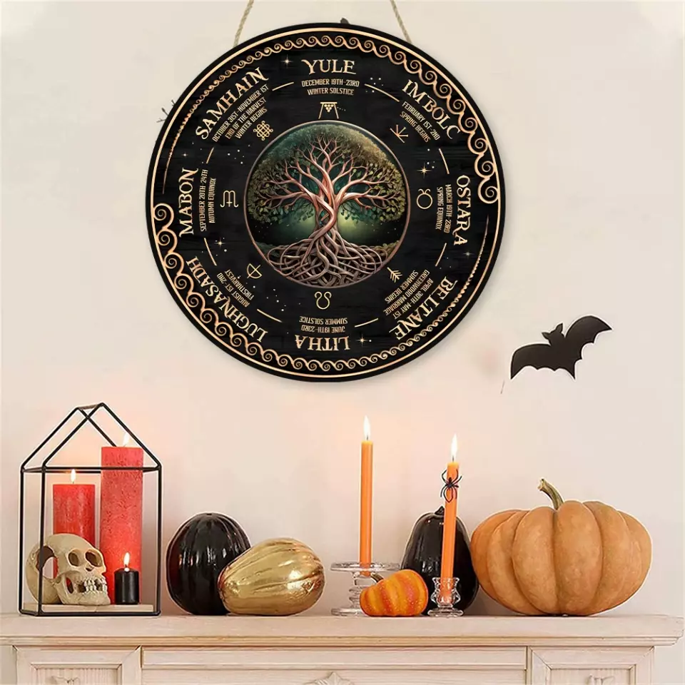 Wheel Year Tree of Life - Round Wooden Sign - For Witch Lovers - Image 6